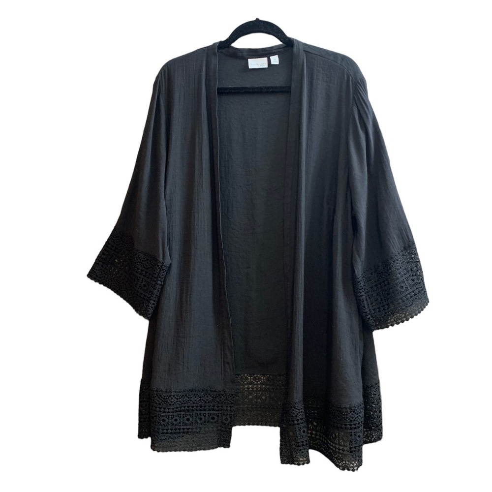 Kim Rodgers black open cardigan Size 3X